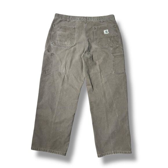 Vintage Faded Carhartt B11 CHT Canvas Pant 37x28 Brown Dungaree Wide Workwear - Picture 8 of 12